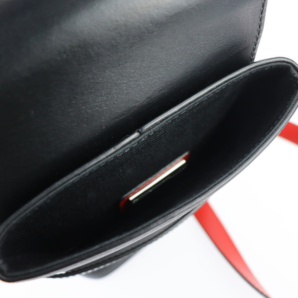 Christian Louboutin Bench Reporter Shoulder Bag Leather Black Red - Picture 5 of 9